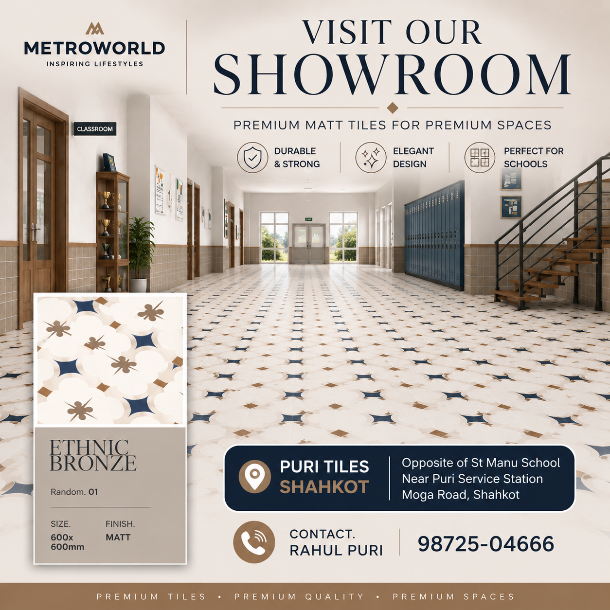 ETHENIC BRONZE 600x600 mm metroworld tiles
