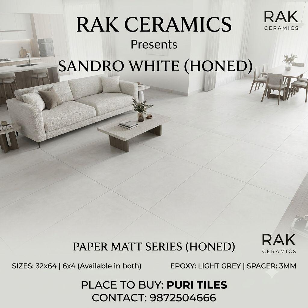 Sandro White Tile by RAK Ceramics
